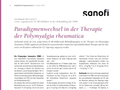 Artikel – Sarilumab: Erster zugelassener IL-6R-Inhibitor in der Behandlung der PMR