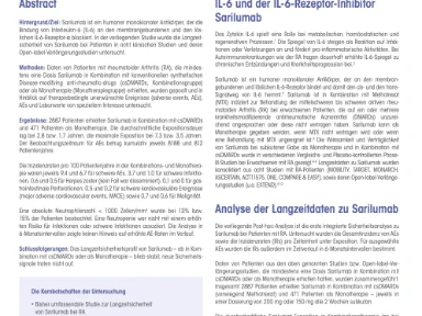 Langzeitsicherheit von Sarilumab bei Rheumatoider Arthritis