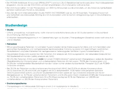MARS-NIS: Wirksamkeit Alirocumab 300mg