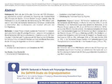 Zusammenfassung SAPHYR-Studie (Sarilumab bei Polymyalgia rheumatica)