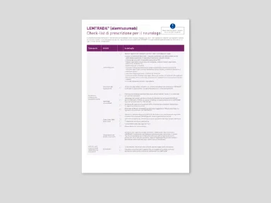 Lemtrada® - Check-list di prescrizione per il neurologo