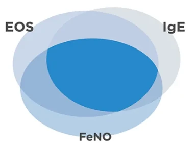 Næsten 60 % af patienter med svær astma havde mindst 2 forhøjede biomarkører¹