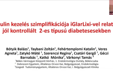 Dr. Bótyik Balázs – Inzulin kezelés szimplifikációja iGlarLixi-vel relatíve jól kontrollált 2-es típusú diabetesesekben
