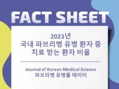  2023 국내 파브리병 유병 환자 중 치료 받는 환자 비율