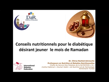 Webinar Diabète et Ramadan pour les médecins généralistes animé par Pr Amrouche le 01 Février 2024