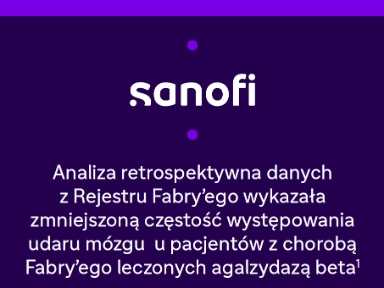 Analiza retrospektywna danych z Rejestru Fabry’ego wykazała zmniejszoną częstość występowania udaru mózgu u pacjentów z chorobą Fabry’ego leczonych agalzydazą beta