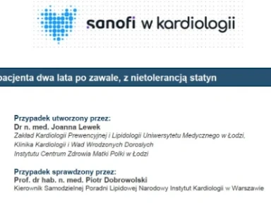Przypadek kliniczny pacjenta dwa lata po zawale, z nietolerancją statyn