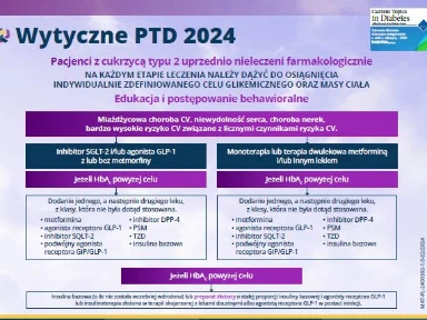 Zalecenia Polskiego Towarzystwa Diabetologicznego 2024. Pierwsza terapia iniekcyjna, intensyfikacja terapii, uproszczenie terapii - streszczenie.