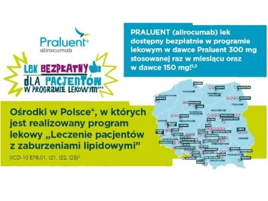 Aktualna mapa ośrodków w Polsce, w których jest realizowany program lekowy “Leczenie pacjentów z zaburzeniami lipidowymi”