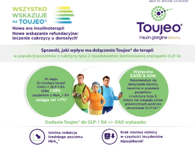 Dołączenie Toujeo do terapii w populacji pacjentów z cukrzycą typu 2 nieadekwatnie kontrolowaną analogami GLP-1A