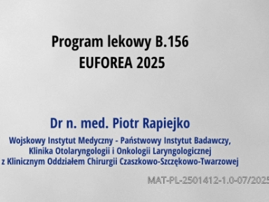 Program lekowy B.156. EUFOREA 2025 - Dr Piotr Rapiejko