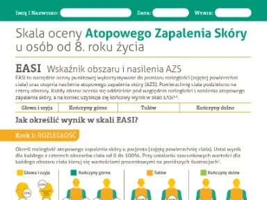 Skala rozległości i nasilenia egzemy od 8. roku życia