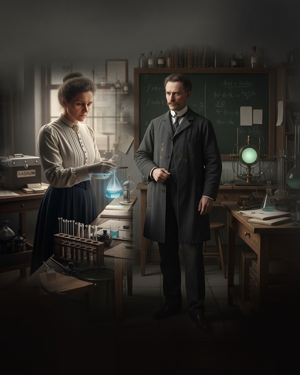 Marie Curie y su esposo