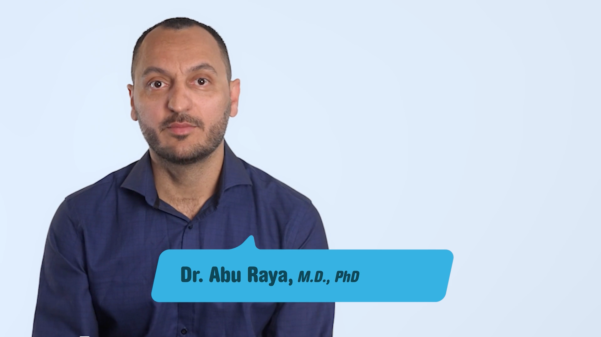 Poster frame for video of Dr. Abu-Raya