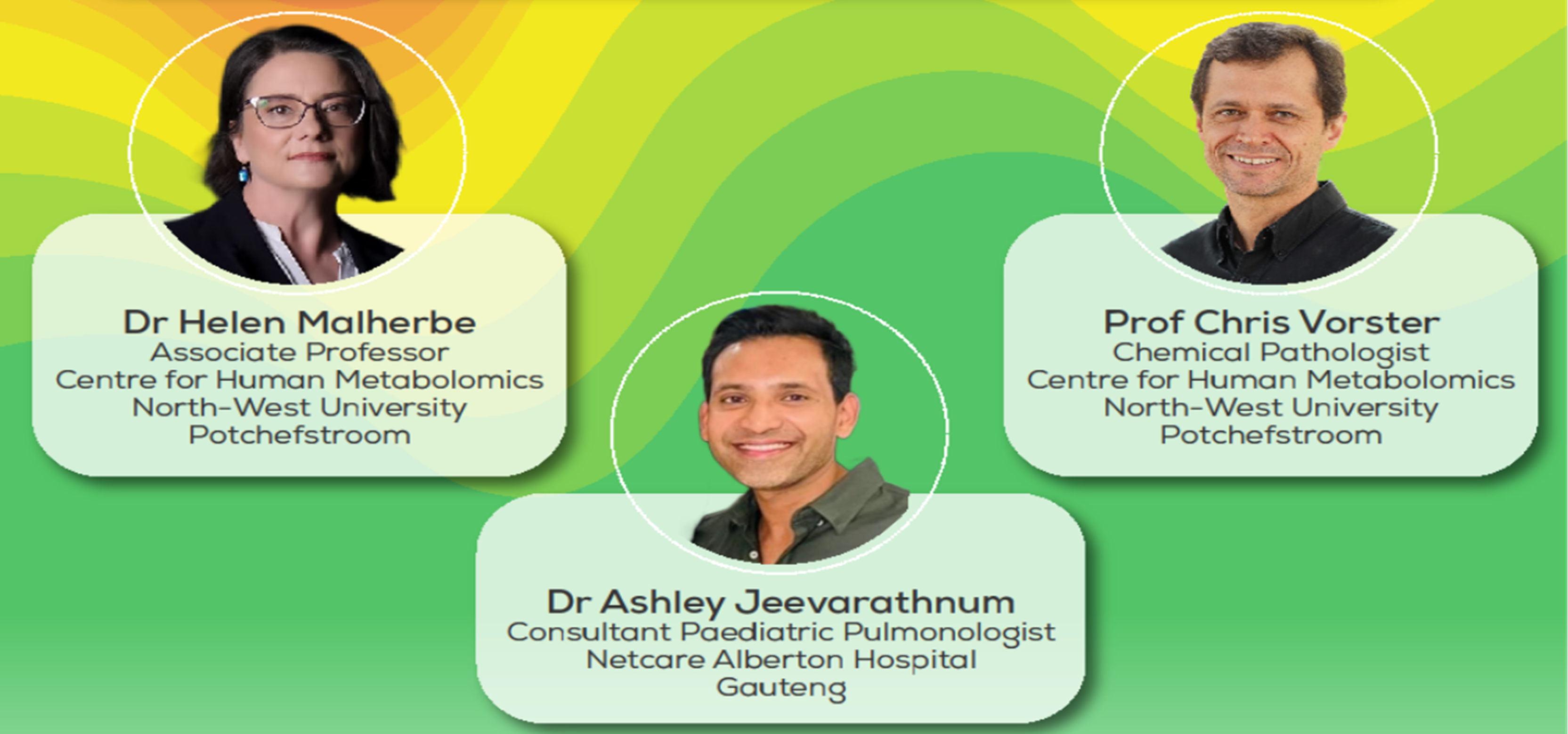Panel of clinical specialists including chemical pathology, metabolomics, and paediatric pulmonology experts.