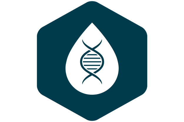 Icon of a DNA strand inside a droplet.