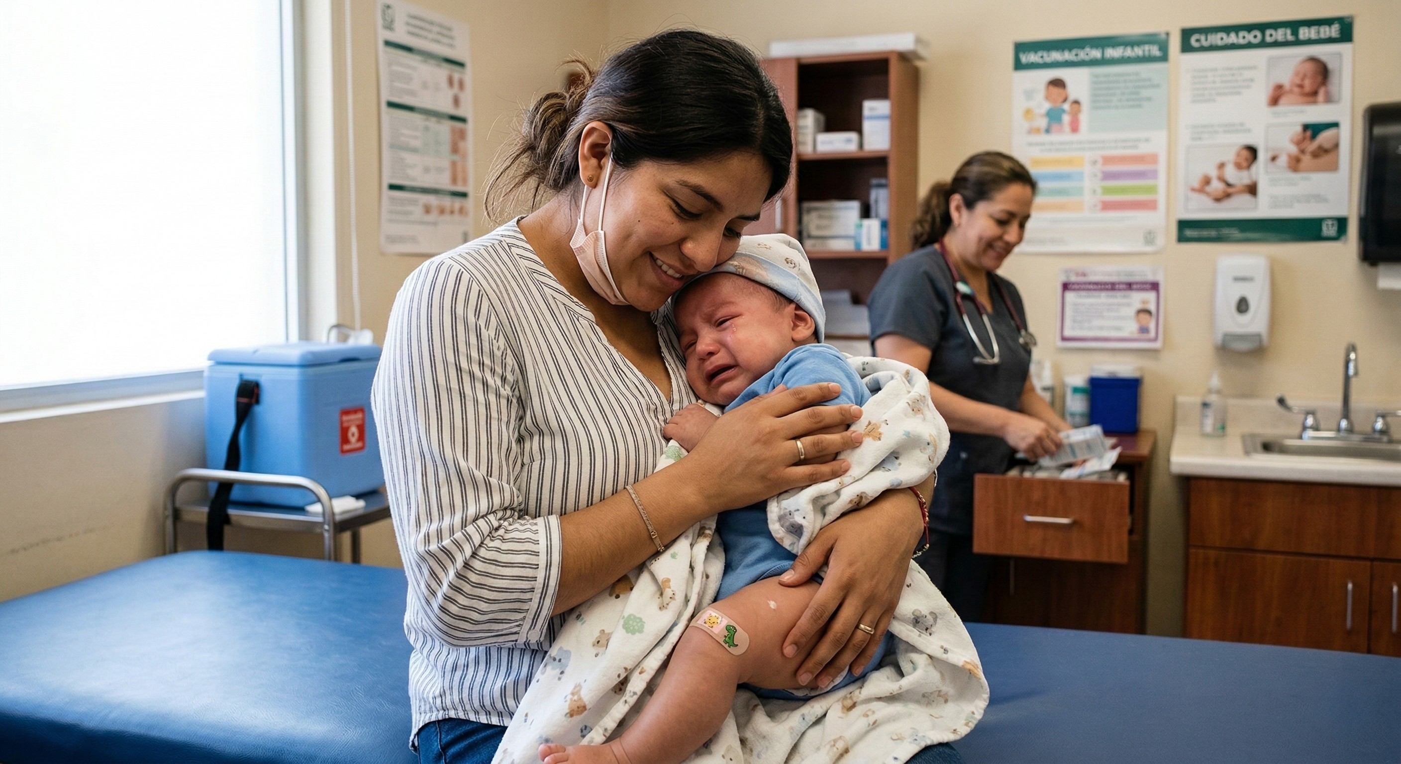 Mamá y bebé llorando
